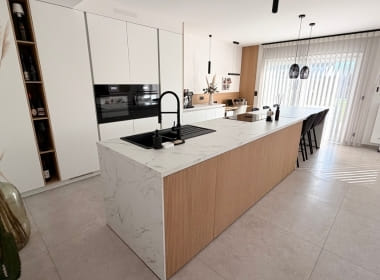 Projet de cuisine design à Visé, vue d'ensemble