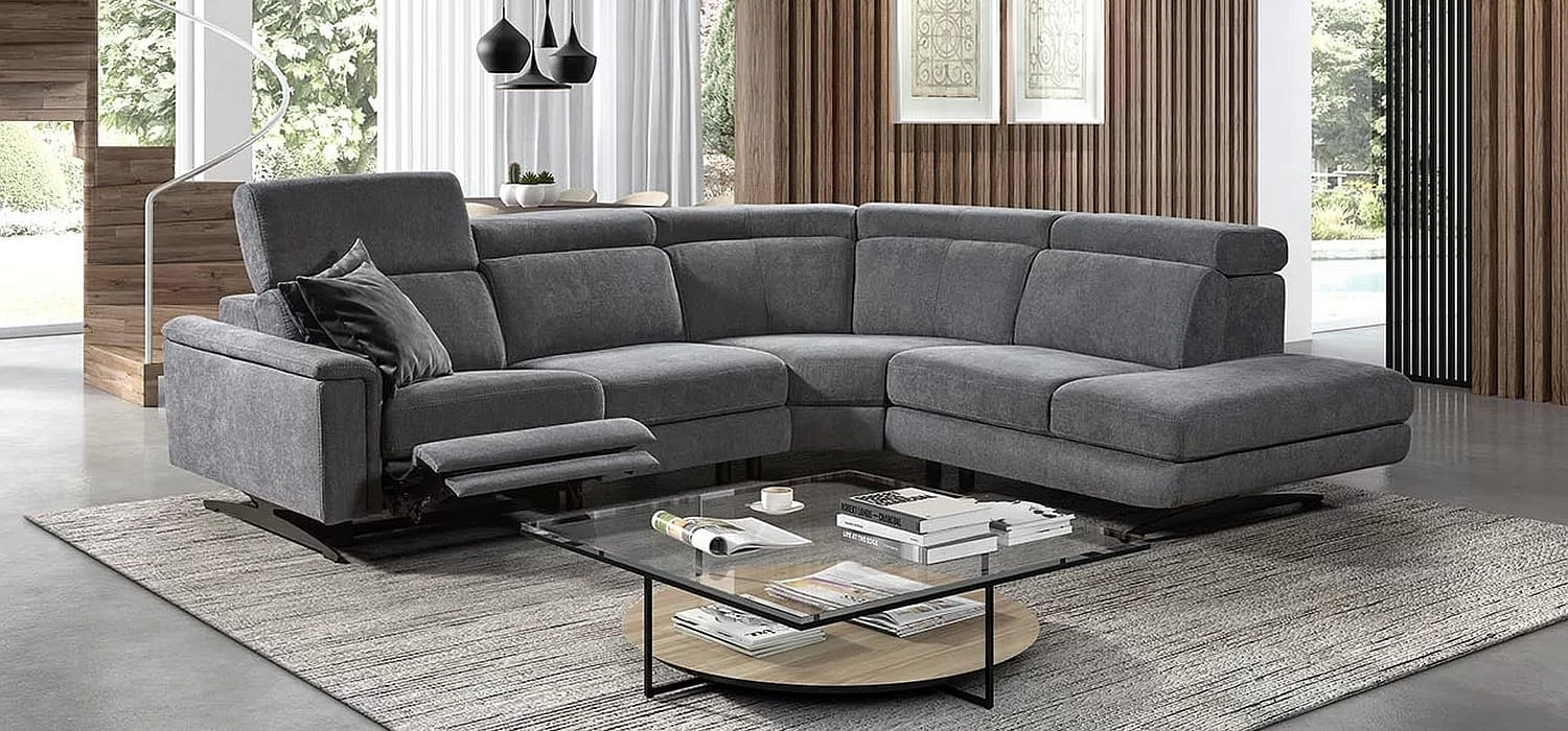 Confortluxe, ensemble salon tissu anthracite